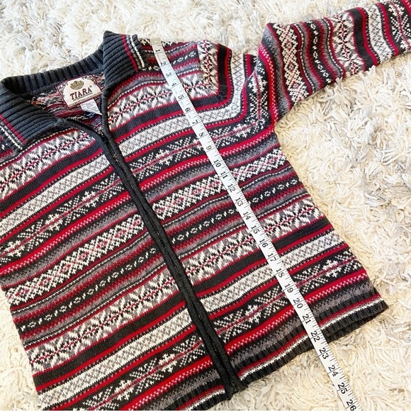 Tiara International | Vintage 2000’s Fair Isle Full Zip Cardigan Knit Sweater M - Picture 6 of 6